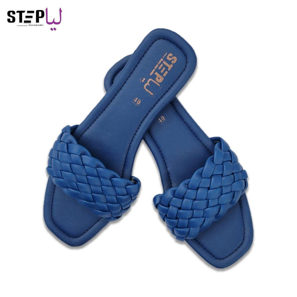 Women Synthetic Leather Flats Turquoise Size 7-11